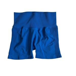 Women’s Blue Bike Shorts – Elastic Waistband